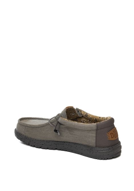 Grey wally washed slip on HEY DUDE | 40296WALLY WASHED-025